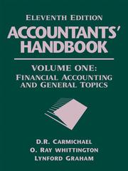 Front cover of Accountants' Handbook, Financial Accounting and General Topics, Volume 1 by D. R Carmichael