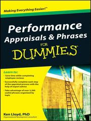 Cover of Performance Appraisals and Phrases For Dummies by Ken Lloyd