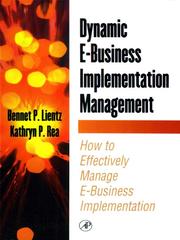 Cover of Dynamic E-Business Implementation Management by Bennet Lientz