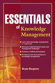 Cover of Essentials of Knowledge Management by Bryan Bergeron