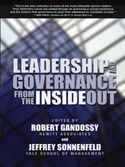 Front cover of Leadership and Governance from the Inside Out by Robert Gandossy