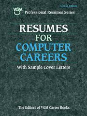 Cover of Resumes for Computer Careers by Editors of VGM Careers Books