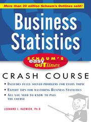 Cover of Business Statistics by Leonard J Kazmier