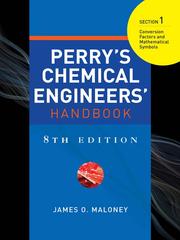Front cover of Perry's Chemical Engineers' Handbook, Section 1 by Don W Green