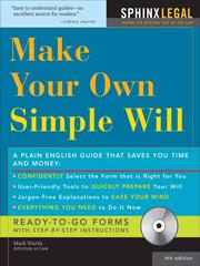 Cover of Make Your Own Simple Will by Mark Warda