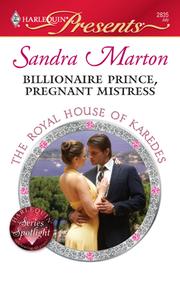 Front cover of Billionaire Prince, Pregnant Mistress by Sandra Marton