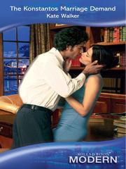 Front cover of The Konstantos Marriage Demand by Kate Walker