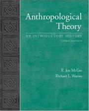Cover of Anthropological theory by R. Jon McGee