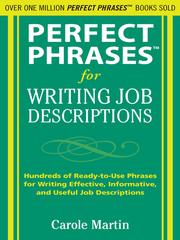 Front cover of Perfect Phrases for Writing Job Descriptions by Carole Martin