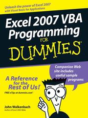Cover of Excel 2007 VBA Programming For Dummies by John Walkenbach