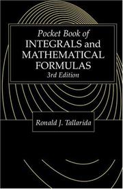 Cover of Pocket Book of Integrals and Mathematical Formulas by Ronald J. Tallarida
