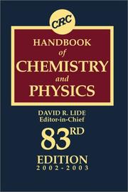 Cover of CRC Handbook of Chemistry and Physics, 83rd Edition by David R. Lide
