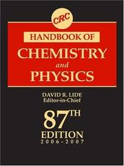 Cover of CRC Handbook of Chemistry and Physics, 87th Edition (Crc Handbook of Chemistry and Physics) by David R. Lide
