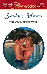 Front cover of The One-Night Wife by Sandra Marton