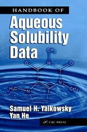 Cover of Handbook of aqueous solubility data by Samuel H. Yalkowsky