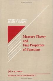Front cover of Measure theory and fine properties of functions by Lawrence C. Evans
