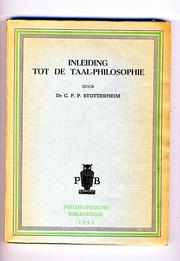 Cover of Inleiding tot de taal-philosophie by C. F. P. Stutterheim