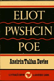 Front cover of Eliot Pwshcin Poe by Aneirin Talfan Davies