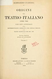 Cover of Origini del teatro italiano by Alessandro D'Ancona