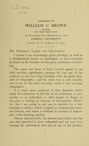Front cover of Address of William C. Brown ... by William Carlos Brown