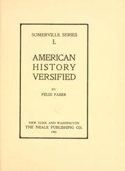 Front cover of American history versified by Felix Faber