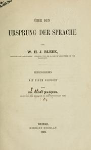 Cover of Über den Ursprung der Sprache by Wilhelm Heinrich Immanuel Bleek