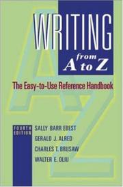 Front cover of Writing from A to Z by Sally Barr Ebest