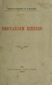 Front cover of Bernardim Ribeiro by Francisco Bernardino de Sá Magalh~aes