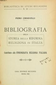 Front cover of Bibliografia della storia della riforma religiosa in Italia by Piero Chiminelli