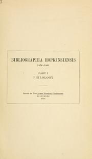 Cover of Bibliographia Hopkinsiensis, 1876-1891 by Johns Hopkins University.