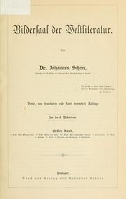 Front cover of Bildersaal der Weltliteratur by Scherr, Johannes