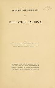 Front cover of Federal and state aid to education in Iowa by Hugh Straight Buffum