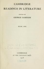 Front cover of Cambridge readings in literature by George Sampson