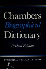 Cover of Chambers biographical dictionary. by J. O. Thorne