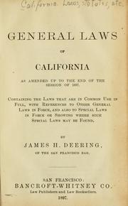 Front cover of General laws of California, as amended up to the end of the session of 1897 by California.