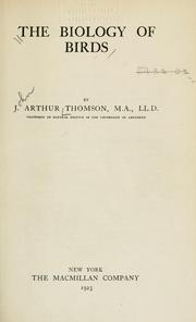 Cover of The biology of birds by J. Arthur Thomson