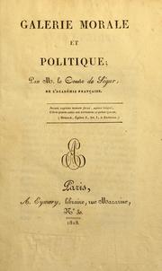 Front cover of Galerie morale et politique by Louis-Philippe comte de Ségur