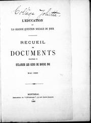 Front cover of L'Education ou La grande question sociale du jour by Unknown