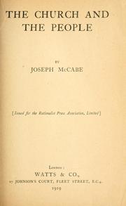 Front cover of The church and the people by Joseph McCabe