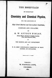 Front cover of The essentials of elementary chemistry and chemical physics by Unknown