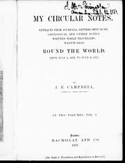 Cover of My circular notes by John Francis Campbell