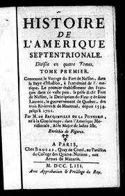 Cover of Histoire de l'Amerique septentrionale by Bacqueville de La Potherie M. de