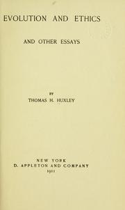 Front cover of [Collected essays. Authorized ed.] by Thomas Henry Huxley