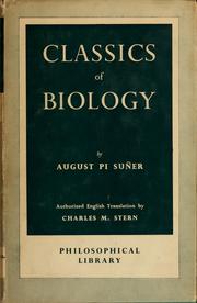 Front cover of Classics of biology by Pi Suñer, Augusto
