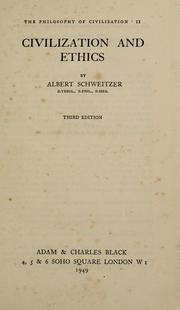 Front cover of Civilization and ethics by Albert Schweitzer