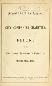 Front cover of City companies charities by London. School Board.