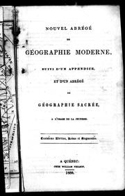 Front cover of Nouvel abrégé de géographie moderne by Jean Holmes