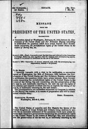 Front cover of Message from the President of the United States by United States