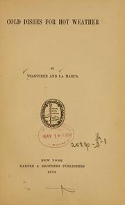 Front cover of Cold dishes for hot weather by Ysaguirre.