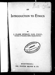 Cover of An introduction to ethics by J. Clark Murray